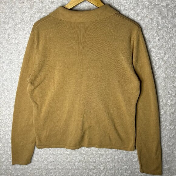Kathie Lee Collection Women’s XL Brown Cardigan Button Up Collared Sweater - Picture 3 of 4